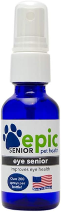Mata Senior - Semua Suplemen Spray Limid Natural untuk Pets Older - Hentikan Proses Penuaan - Penglihatan Lebih Baik - Kabut Di Atas Mata dan Masukan dalam Makanan & Air (1 Oz)