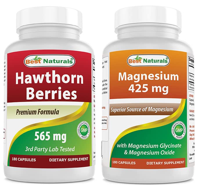 Terbaik Hawthorn Berry 565 mg & Magnesium Glycinate 425 mg
