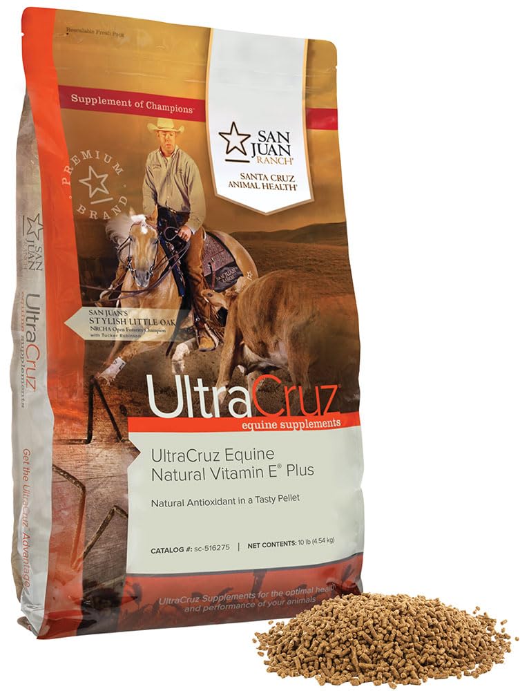 UltraCruz - sc-516275 Equine Natural Vitamin E Plus Suplemen untuk Kuda, 10 lb, Pellet (Supply Hari 66)