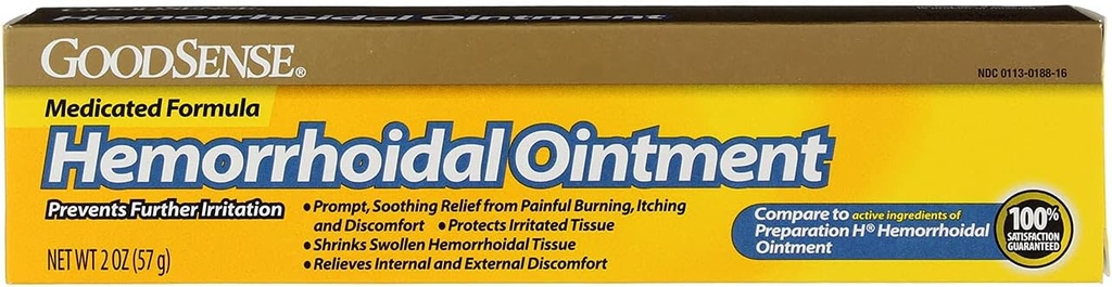 GoodSense Heembehoidal Oqual, Phenylephrine HCI, Petrolatum, Mineral oil, Relief dari Pembakaran, Pembakaran dan Ketidaknyamanan Heemorhoids, 2 Ounces