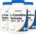 Nutricost L- Carnitine Tartrat 500mg, 240 Kapsul - 100mg Per Serving (3 Botol)