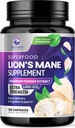 Lions Mane Mushroom Capsules 10.000mg - Lions 's Mane Pasokan Kasules for Memory and Focus Dukungan, Brain, Dukungan Kesehatan Ammune, Vegan, Botol di Amerika Serikat, Ekstrak Mee Jamur, 120 Count
