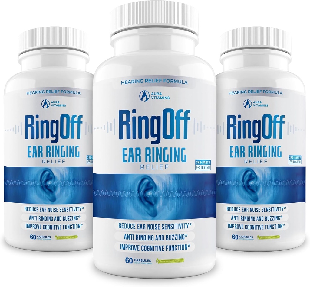 Ring Off (180 Caps) - Tinnitus Relief for Ringing Ears, Clear Tinnitus Queting Ear Ringing Relief (180 Caping)