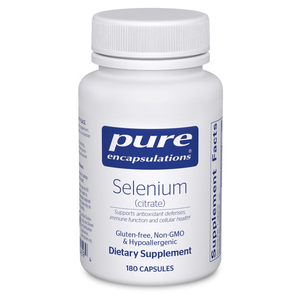 Ensulasi Murni Selenium (Citrate) - untuk Dukungan Sistem Kebal & Sel Kesehatan - Suplemen Antioksidan - Mendukung Aliran Darah * - Gluten Bebas & Vegan - 180 Kapsul