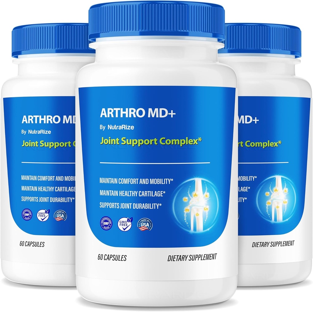 (3 Paket) Arthro MD + Kapsules, Dukungan Bersama Resmi Arthro MD, All Natural Formula untuk Mendukung Fleksibilitas dan Mobility, Premium Pil Untuk Joints Sehat, Arthro M D Review (180 Capsules)