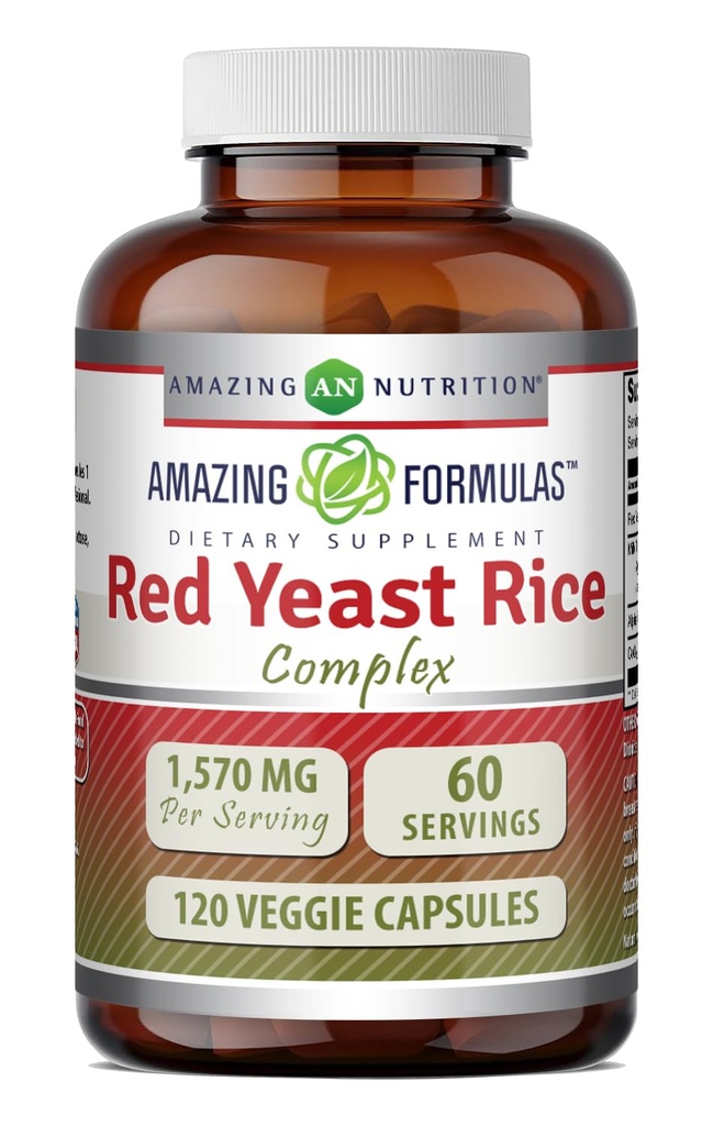 Amazing Formula Rice Merah Yeast Kompleks 124; 1570 Mg Per Serving 124; 120 Vevgie Capsules 124; dengan Alpha Lipoic Acid, CoQ10, Milk Thistle Extract 124; Dibuat di Amerika Serikat