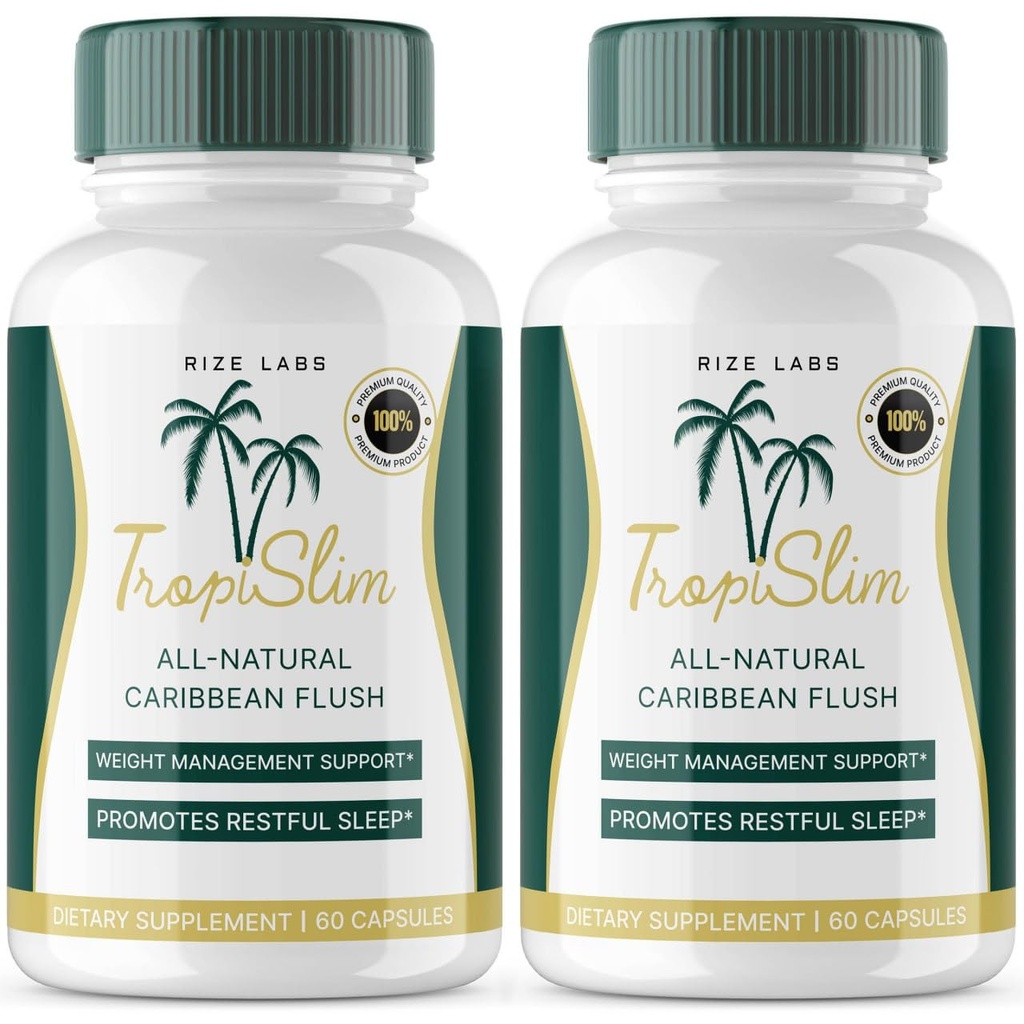 Tropislim, Tropislim All Natural Caribbean Flush, Weight Looss Suplement, Tropislim Slimming Capsules for Women, Healthy Lifestyle + Leaner Physique, Tropical Review (120 Capsules)