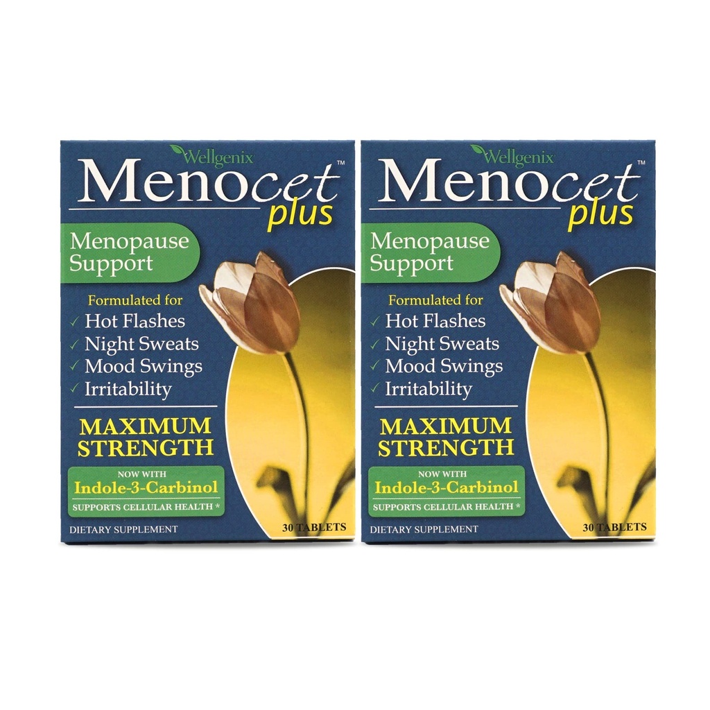 Wellgenix Menocet Plus Menopause Dupport - All-inone Menopause Suplement - Daily Relief Feminine Care - Hot Flashes, Night Sweats, Mood Swings & Irritability - 30 Tablet (Paket 2)