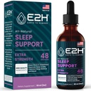 Dukungan E2H Natural Sleep - Liquid Melonasin dengan Chamomile, Theanine - Sleep Better, Deeper, Longer - Vegan, GMO- Free - Menyediakan Stress Relief - 2 Fl Oz