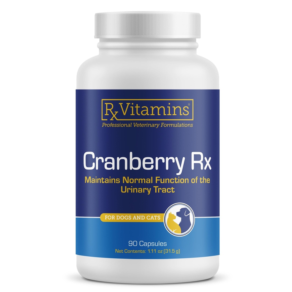 RX Vitamin Cranberry Capsules - Cranberry Suplement for Dogs and Cats - Support for Urinary Trakt Health and Bladder Health - Cat Uti Remdy and Dog UTI Revention - Boost Immune Support - 90 count