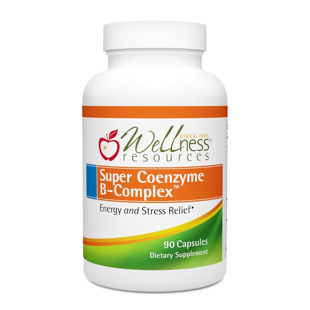 Wellness Resources Super Coenzim B Kompleks - 90 Kapsul - Vitamin B12, Vitamin B Kompleks untuk Perkembangan Rambut, Dukungan Adrenal & Stress Relief - Methoulate, Biotin, Riboflavin, Thiamine