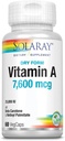 Solaray, Dry Form Vitamin A, 7.500 mcg, 60 VevenCaps