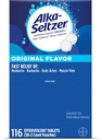 Alka- Seltzer Effervescent Tablet Original Flavor, Fast Multi- Symptom Relief dari Headache and Body Ache, Dissolvecent Effervescent Fizzy Tablets, Pack Pain Relief Distenser, 116 Ct