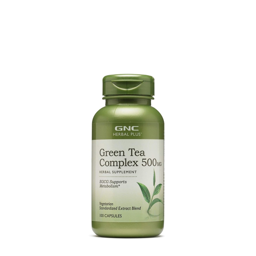 GNC Herbal Plus Green Tea Complex 500mg Supplement, Vegetarian, Supports Metabolisme, 100 Servis
