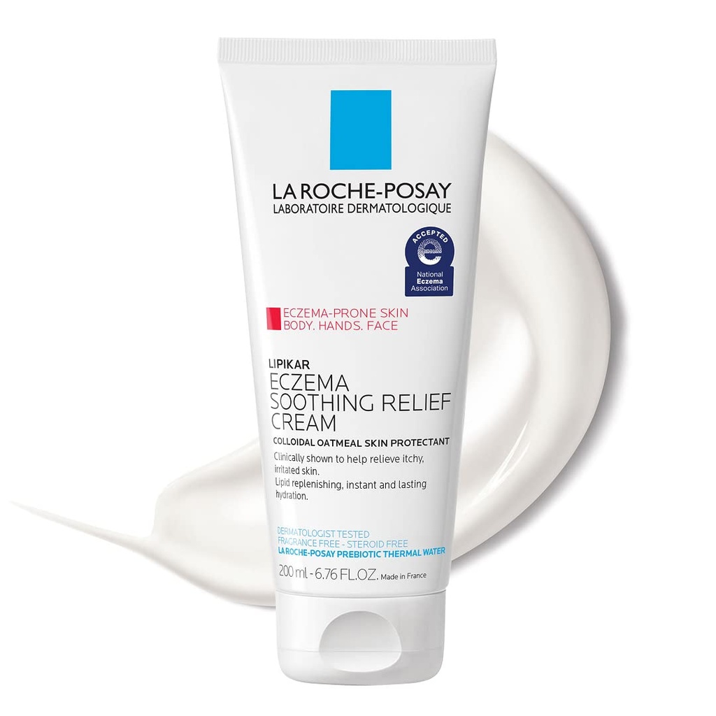 La Roche- Posay Lipikar Soothing Relief Eczema Cream, Face and Body Lotion For Eczema and Sensitive, Dry Skin, Moisturizer with Colloidal Oatmeal to Relieve Irritation