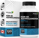 Perbarui Aktif Ashwagandha KSM-66 Tambahan 500MG per Serving dengan Black Pepper untuk Absorpsi Superior - Fokus & Mood Dukungan untuk Meningkatkan Bantuan Energi & Tidur - Dibuat di Kanada - 120 Kapsul
