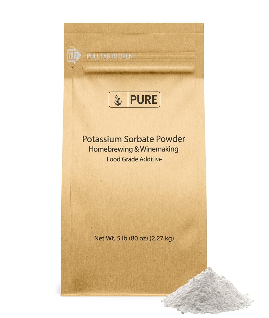 Murni Ingredians Potasium Sorbate (5 lb) Homebreaking & Winemaking, Makanan Tingkat Tambahan & Pengawet