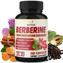 Berberin dengan Cinnamon Ceylon, Turmeric, Thistle Milk, Artichoke, Black Pepper - 150 Cacah - Paket 1