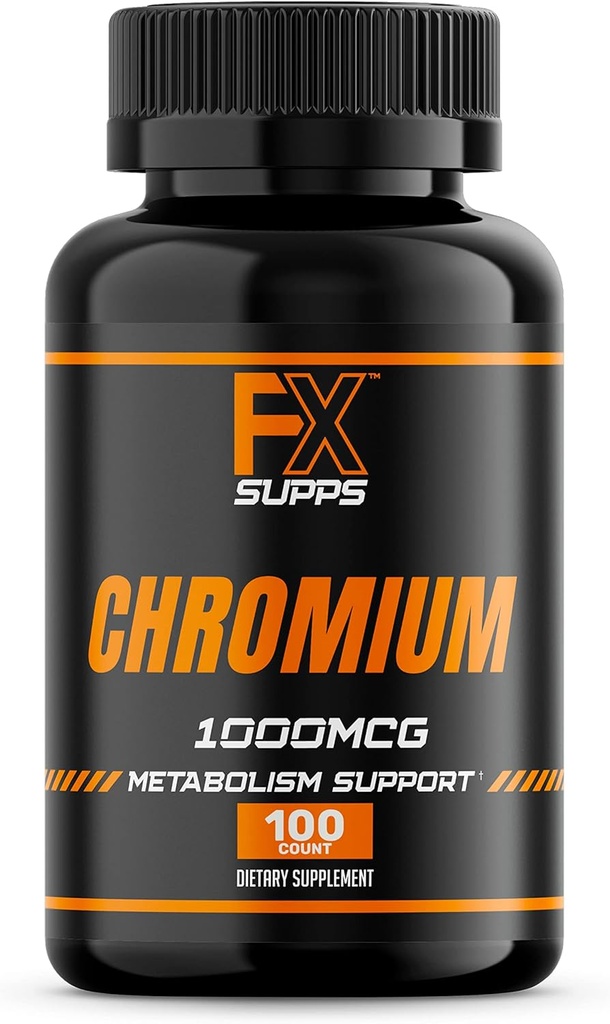 FX SUPPS Chromium Polynikotinate 1000 mcg (100 Kapsul) Persediaan Manajemen Berat untuk Pria dan Wanita: 124; Memperkuat Produksi Energi dan Kesehatan Jantung