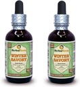 Winter Savory (Satureja Montana) Glycerite, Organic Dryed Leaves Alcohol- Four Liquid Extract (Nama merek: HerbalTerra, Proughtly dibuat di USA) 2x2 f.oz (2x60 ml)