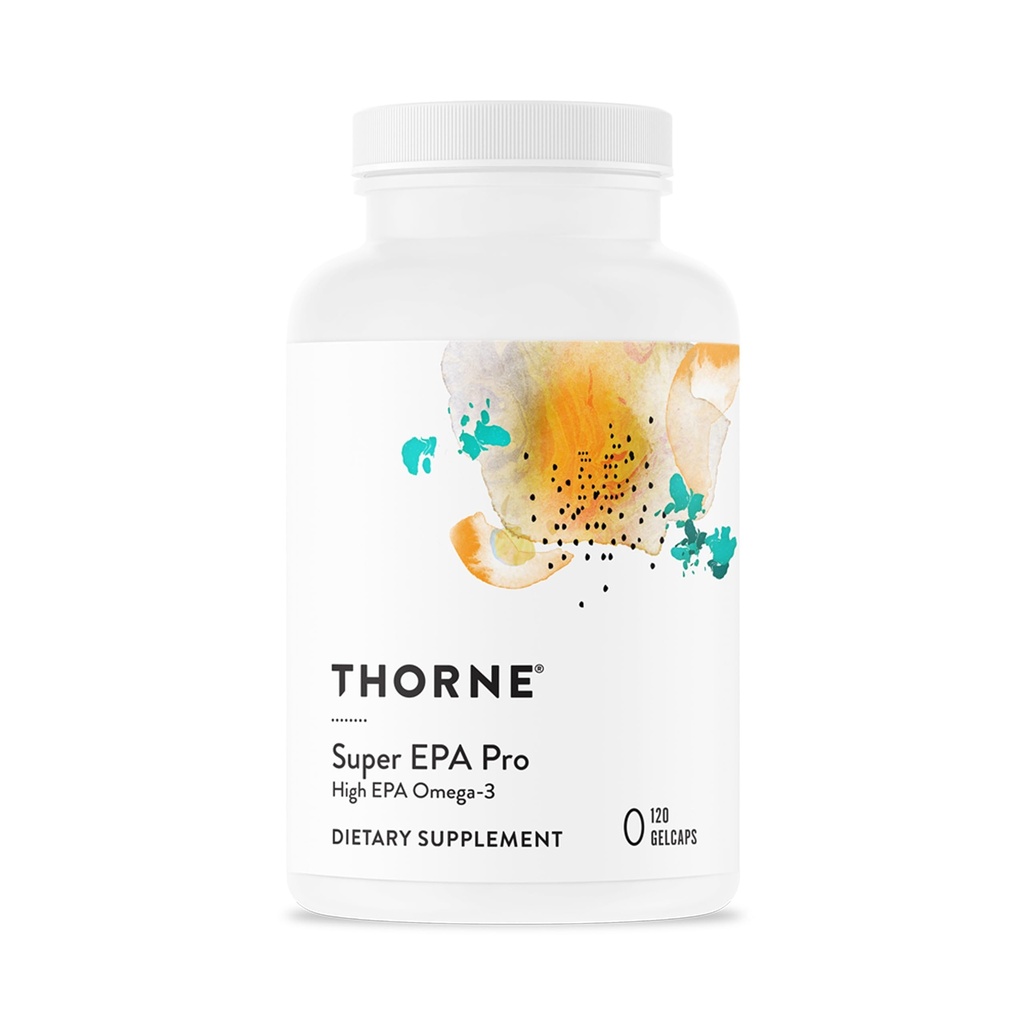 THORNE - Super EPA Pro - Omega-3 Pendukung Minyak Ikan - Memroses Dukungan Limpid Darah * - 1300mg EPA & 200mg DHA - 120 Gelcaps - 60 Servis