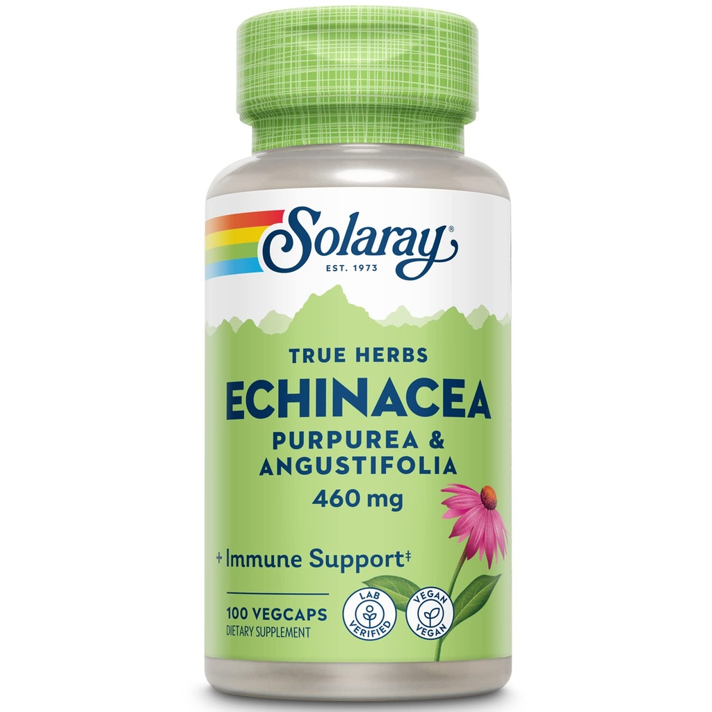 SOLARAY Echinacea Angustifolia & Purpurea Root, Veg Cap (Btl-Plastic) 460mg 126