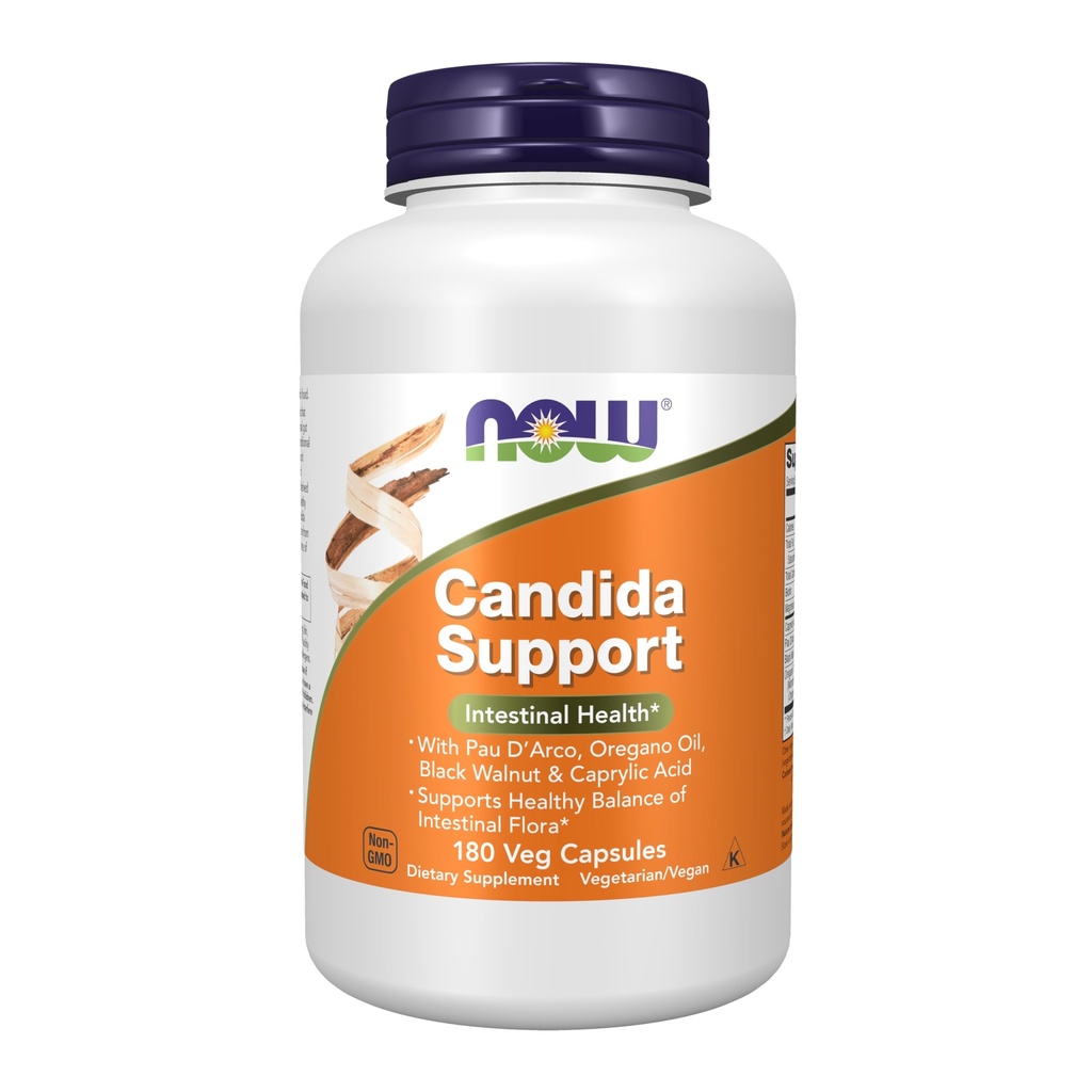 Now Foods Suplemen, Candida Dukung dengan Pau D 'Arco, Oregano Oil, Black Walnut Acid, 180 Veg Capsules