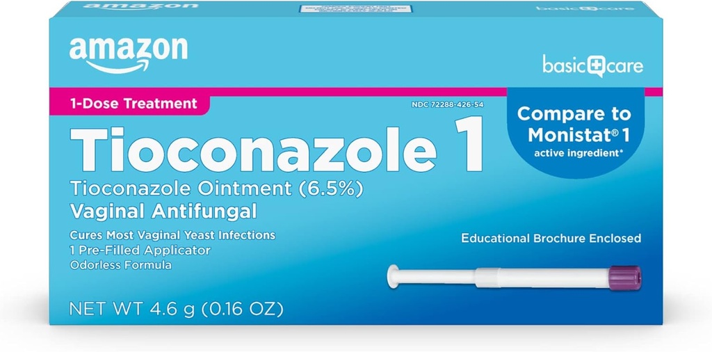 Perawatan Dasar Tioconazole Ominine Percent, 1 - Dose Treatment, Pengobatan Infeksi Yast untuk Perempuan, Feminine Care, 0.16 ons (Paket 1)