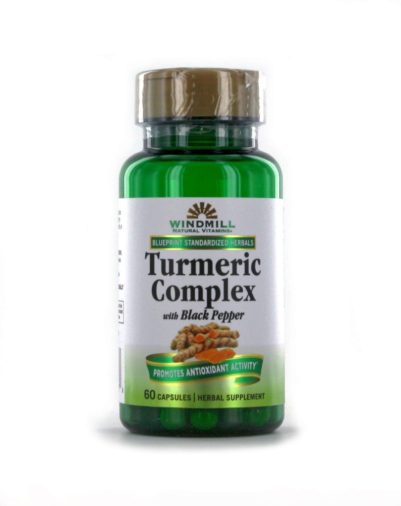 Windmill Turmeric Complex 1500 Mg Dengan Katup Pepper Hitam, 60.0