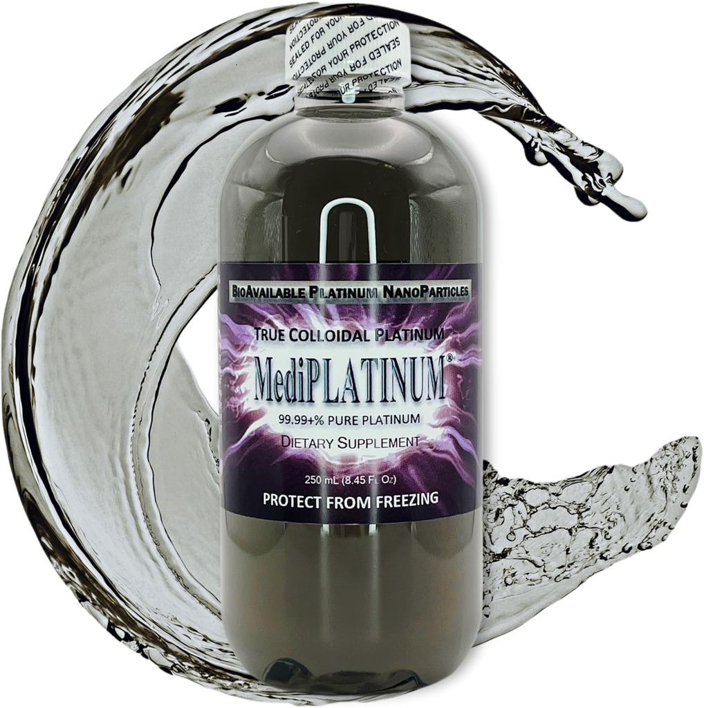 Medisplatinum True Colloidal Platinum Dietary Supplement - 250 mL (8.45 Fl Oz) dalam Hapus BPA- Botol Plastik Bebas