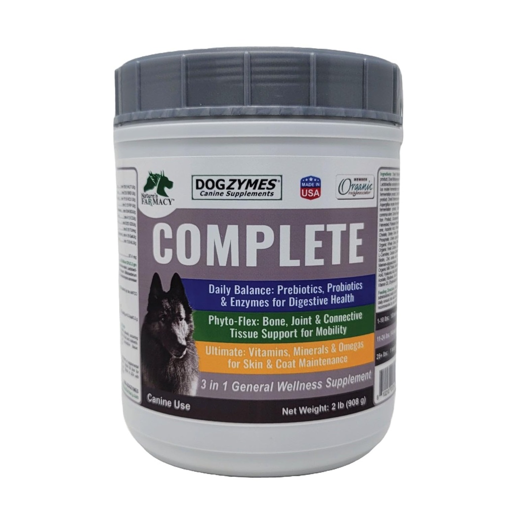 Dogzymes Complete - Propolete, Precosamine, Glucosamine, Chondroitin, MSM dan Hyaluronic Acid, Complete Skin dan Coat Care (2 Pound)