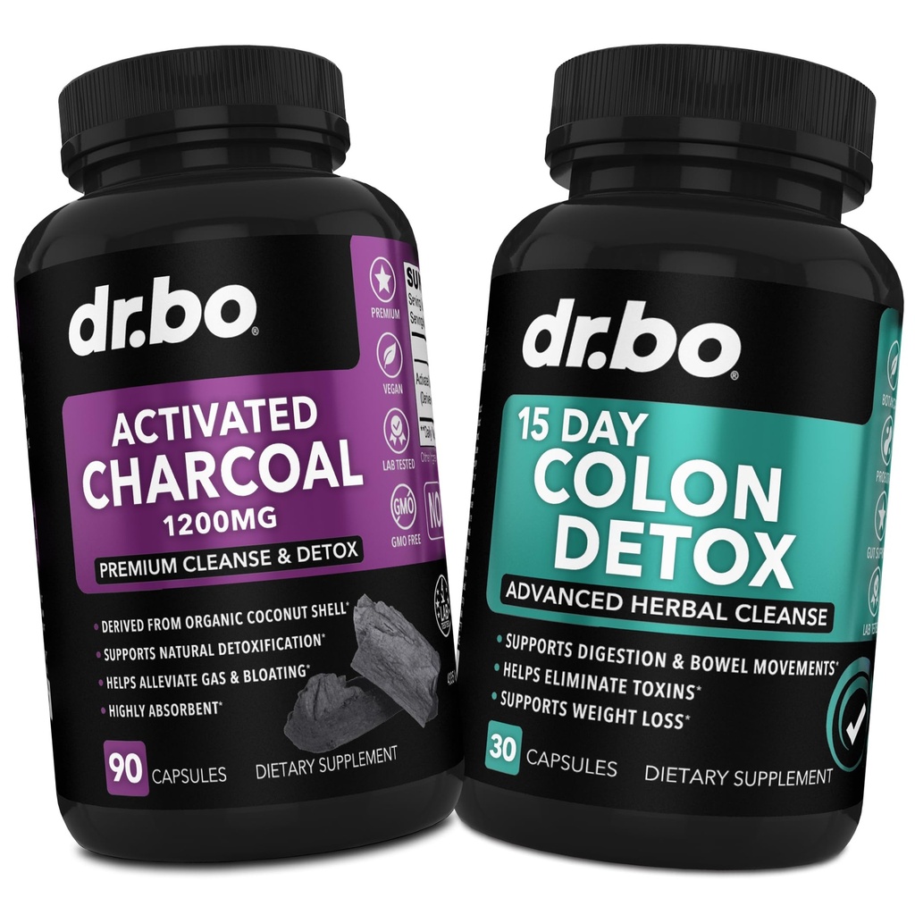Aktifasi Charcoal & Colon Cleanser Detox - Pillls Pillls Kokain Organik & Colon Cleanse untuk Bloat Gas Muntahan & Regularitas - Supplemen Pergerakan Bowel untuk Bloat Perut, Gut Dukungan