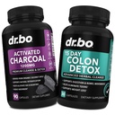 Aktifasi Charcoal & Colon Cleanser Detox - Pillls Pillls Kokain Organik & Colon Cleanse untuk Bloat Gas Muntahan & Regularitas - Supplemen Pergerakan Bowel untuk Bloat Perut, Gut Dukungan