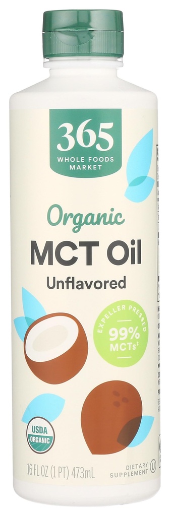365 oleh Whole Foods Market, MCT Oil, Unflafedored, 16 Fl Oz
