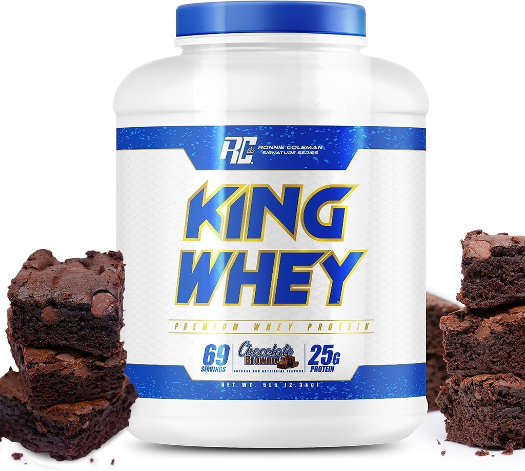 Ronnie Coleman Signature Series King Mass XL Protein Powder, Weight and Muscle Gainer, 60g Protein, 180g Carbodrates, 1.000 + Calories Per Serving, Creatine dan Glutamine (20lb, Dark Chocolate)