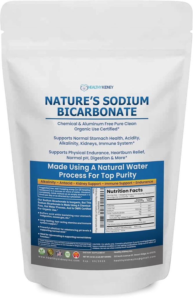 Alam Sodium Bikarbonat Organik Gunakan Aluminum Free Baking Soda. Tidak ada bubuk kimia murni untuk kesehatan & Wellness. Sodium Bikarbonat 2 lb