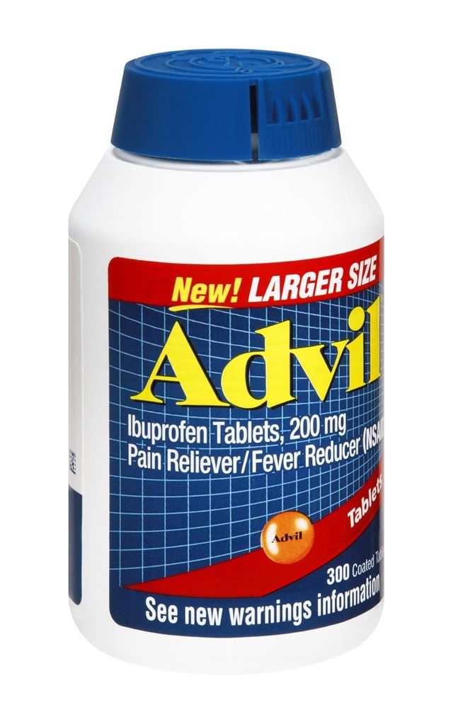 Advil Ibuprofen 200mg Tablets Coated, 300 CT (Paket 3)