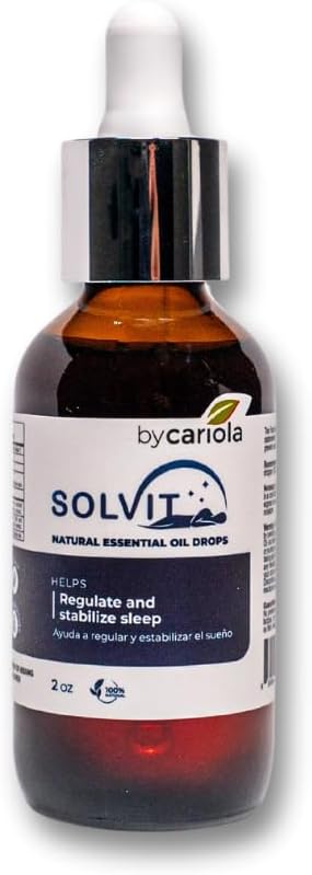 Solvit - Promotes Reverful Tidur dan Malam Damai - Tenang dan Tenang Pikiran - Melonasin - Passion Flower - Valerian - Chamomile - Oil Drops 2 oz