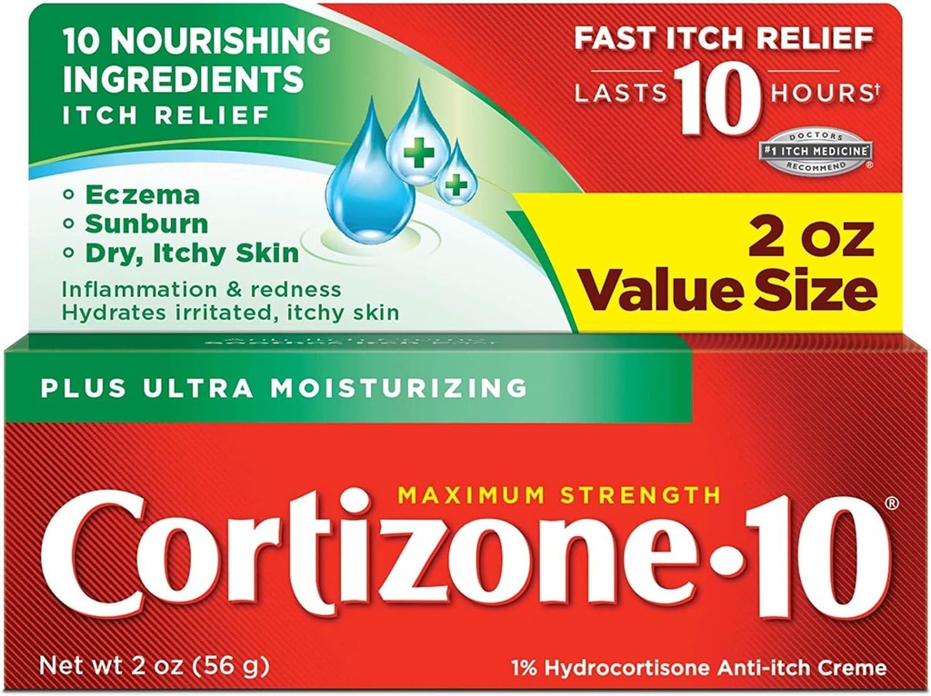 Cortizone- 10 Plus Maksimal Kekuatan Anti- Itch Creme 2 oz (Paket 2)
