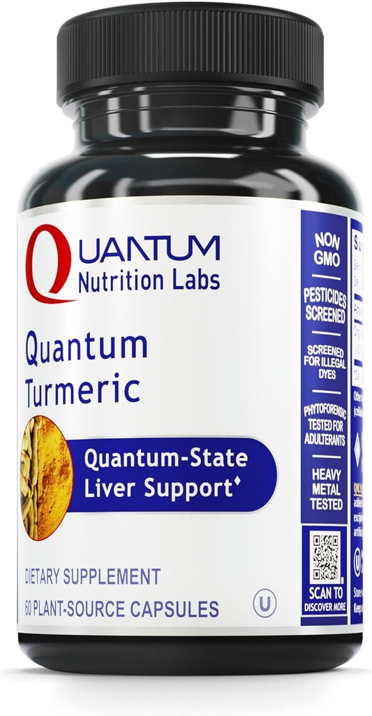 Quantum Nutrition Labs Turmeric - Turmeric Capsules, Turmeric Curcumin Sules Suplemen, Liver Dupport, 500 mg Curcuma Per Capsule - 60 Vegetarian Capsules
