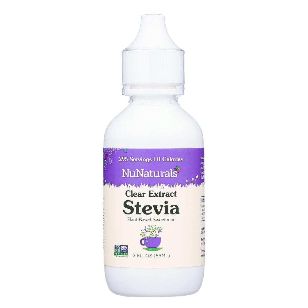 Nuterial Clear Extract Stestia, Plant-Based Sweetener, Plastic Bottle, 2 oz