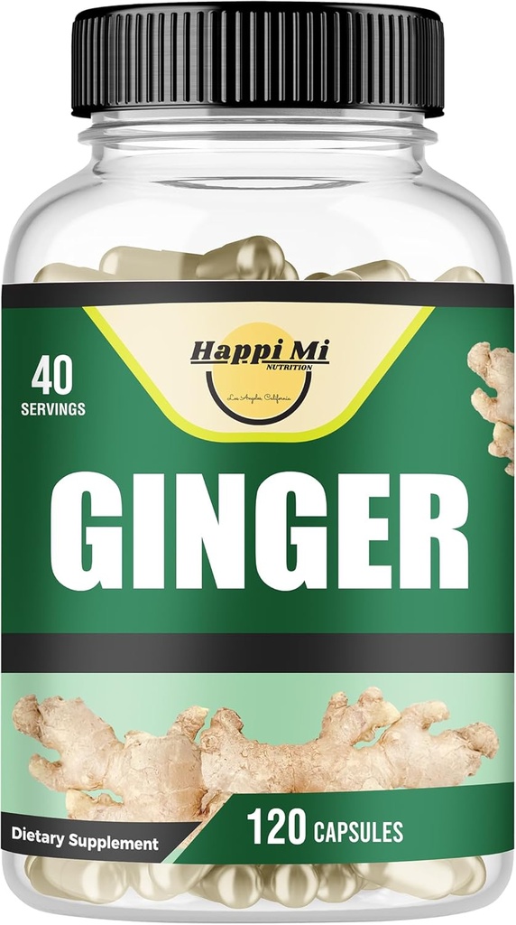 Jahe Root Capsules Made with Organic Ginger Root Powder 2500mg per Serving, 120 Vegetable Capsule 40 Servings