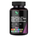 Mihas Nutraceuticals Milk Thistle Dandelion Root, NAC dan TuDCA Suplement - Support Kesehatan Hati, Detox Cleanse Liver, Ginney and Respiratory Health & Sistem Distolve - 60 Vegan Capsules