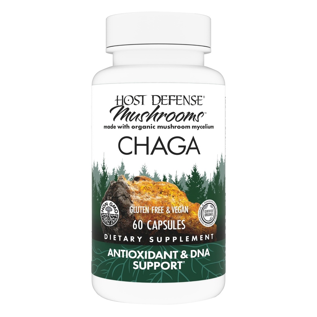 Kapsul Pertahanan Host Chaga - Suplemen Dukungan Sistem Imune - Chaga Mushroom Capsules untuk Dukungan Aktivitas Antioksidant - Suplemen Mashroom Diet - 60 Capsules (30 Pelayan) *