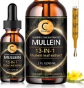 Mullein drops for Lung, Mullein Leaf Extract, Super konsentrasi Mullein Liquid Tincture, Vegan, Non-GMO, 2 FL OZ