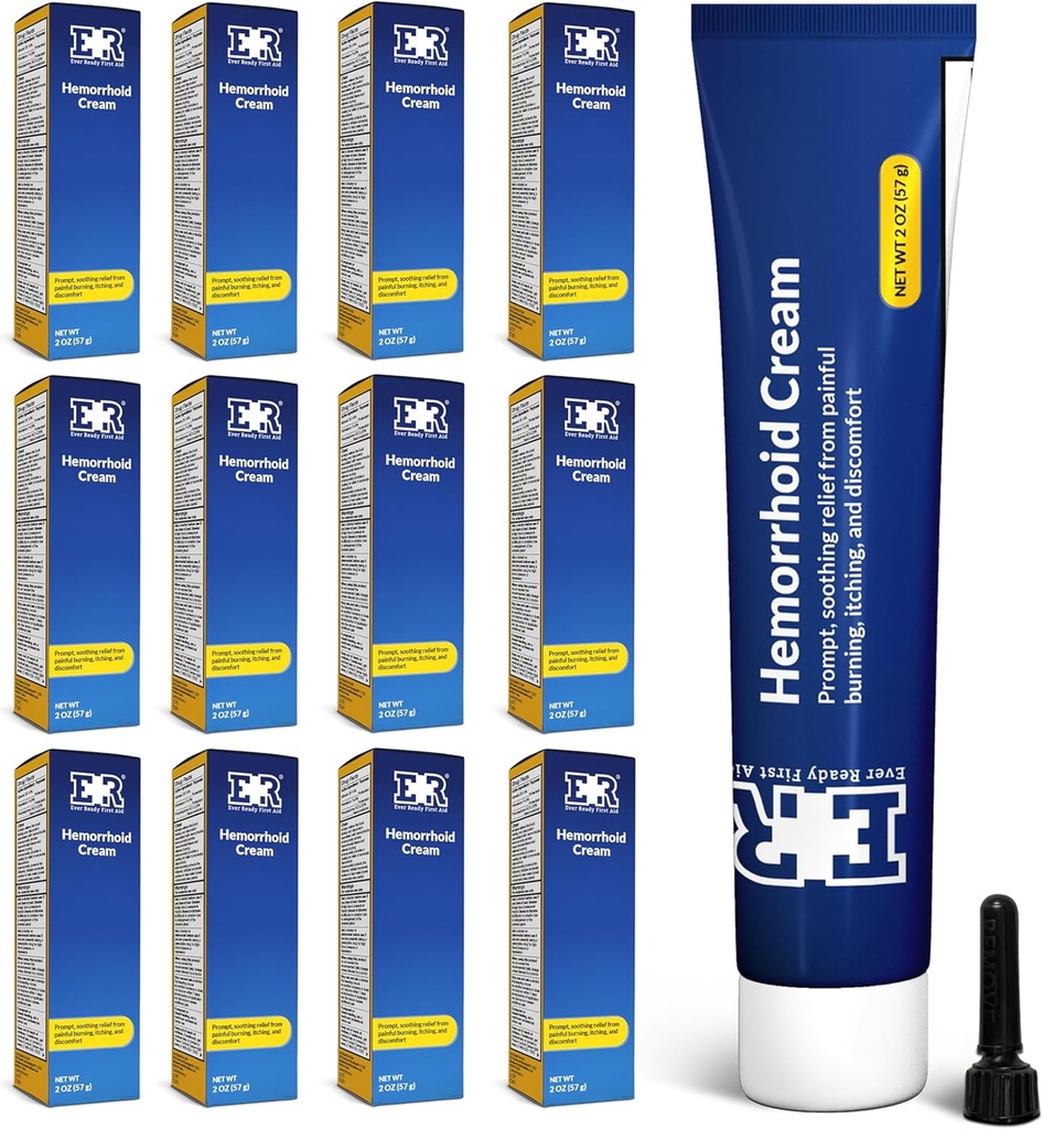 Pernah Siap Bantuan Pertama Hemperhoid Pain Relief Offe- Pengobatan Cepat untuk Itch, Swelling, dan Maximum Power Pain Relief, 2 oz (57g) Per Tube - 12 Pack