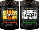 ALPHA LION Superhuman Pre Workout Powder & Post Workout Bundle, Substained Energy & Focus + Lean Muscle Growth, Power & Volume (Hulk Juice & Gaery Smith Apple)