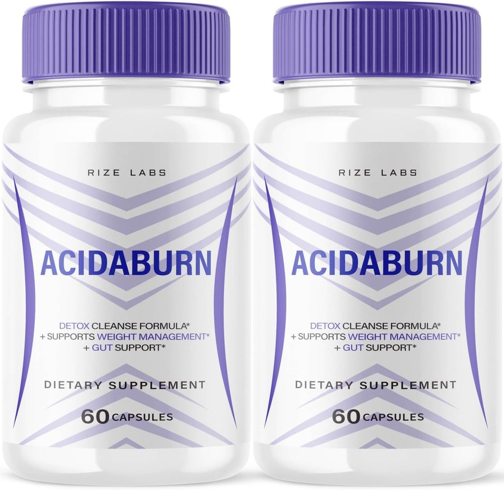 (2 Paket) Acidaburn Capsules, Acidaburn Advanced Pill for Healthy Woight Loss, Acidaburn Active Lifestyle for a Better Life, Acidaburn Maximum Formula, Acidabum Review (120 Capsules)