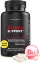 Livingood Daily Iron Suplement for Women & Men, Blood Support Formula Mula with Cheleated Iron, Methylated B12, Vitamin C, Zinc & Folate, Vegan, Non GMO, Gluten Free, Allergen Free, 30 Capsules