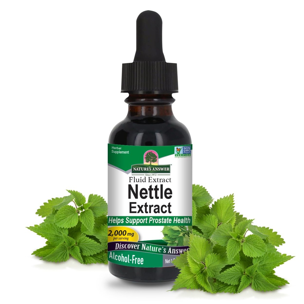 Nature 's Responed Nettle Leaf 1oz Extract 124; Prostate Suppots 124; concentrayed Dark Green Nettle Leaf Herbal Suplement 1ove; Non-GMO, Kosher, Gluten- Free, & Alcohol-Free